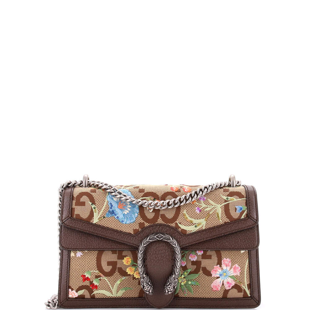 Gucci Small Dionysus Bag Embroidered Jumbo GG Canvas